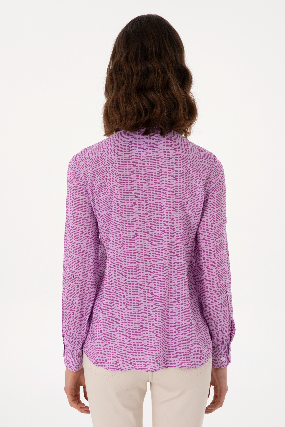 U.S. Polo Assn.  Kadın Mor Uzun Kollu Gömlek 50306433-VR038 - Görsel 5