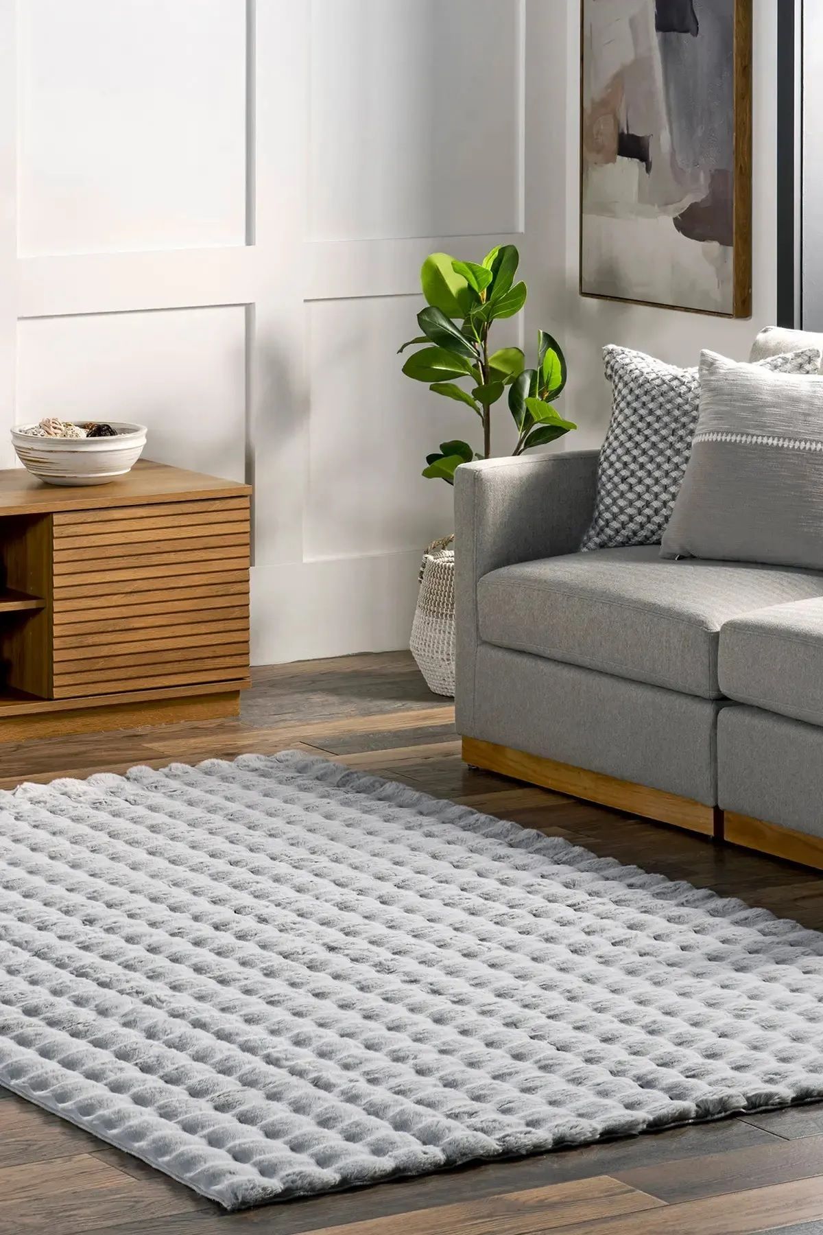 BSB HOME LİVİNG BUBBLE Serisi Yuvarlak Özel Puffy Peluş Halı Dekoratif Yumuşacık Yıkanabilir Kaymaz Taban Yolluk