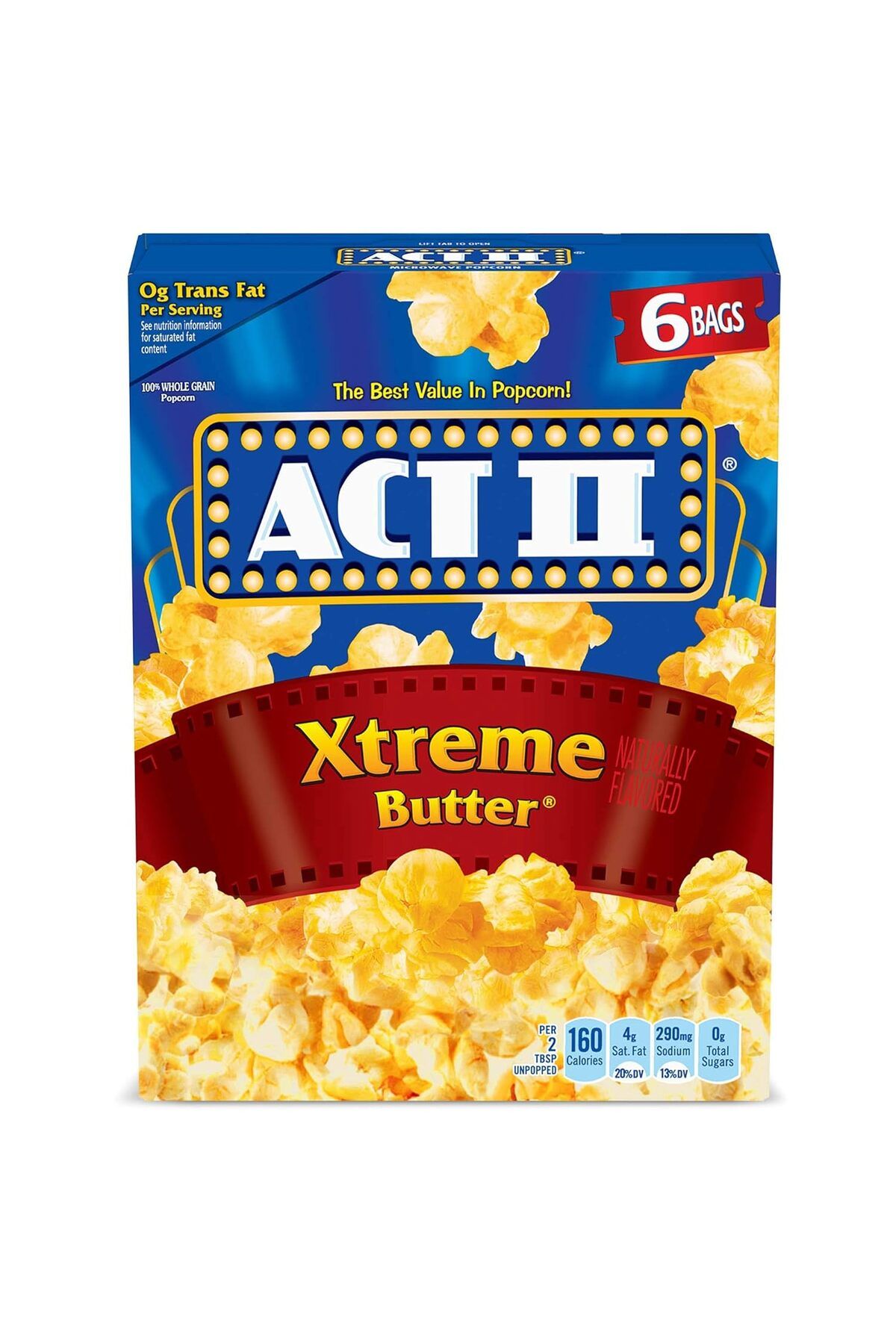 ACT II Xtreme Butter Mikrodalga Patlamış Mısır 6’lı Paket 468 gr