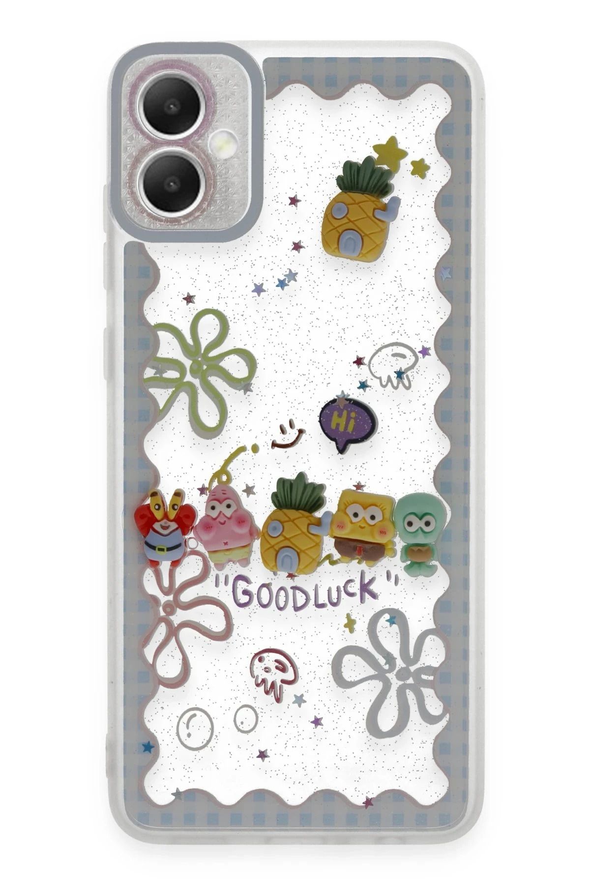NewFace Samsung Galaxy A05 Kılıf Sweet Desenli Silikon Kapak - Açık Mavi HNZRN