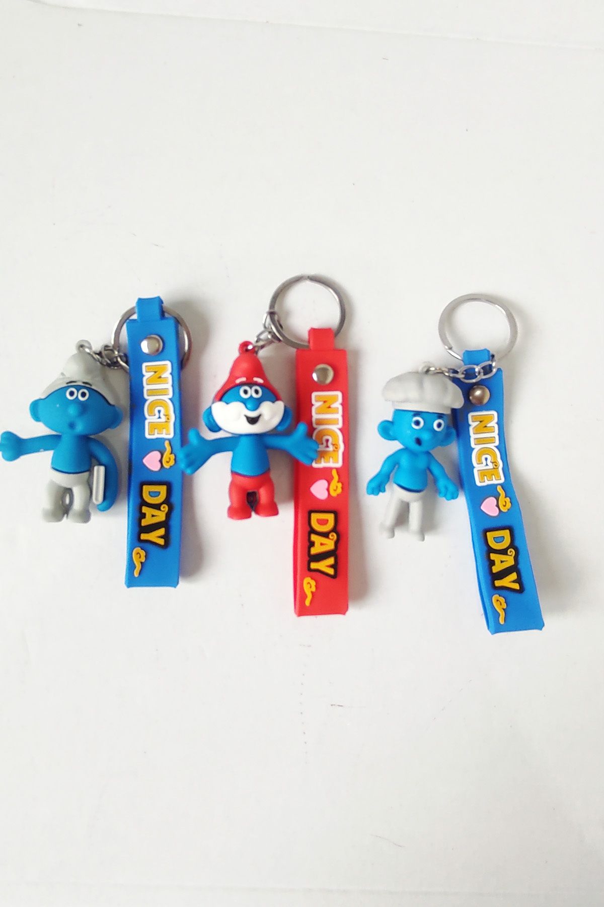 dudu kids 3lü Silikon Sevimli Kahramanlar Anahtarlık -7 Cm - Oyuncak - Çanta Süsü - Doğum Günü Hediyesi