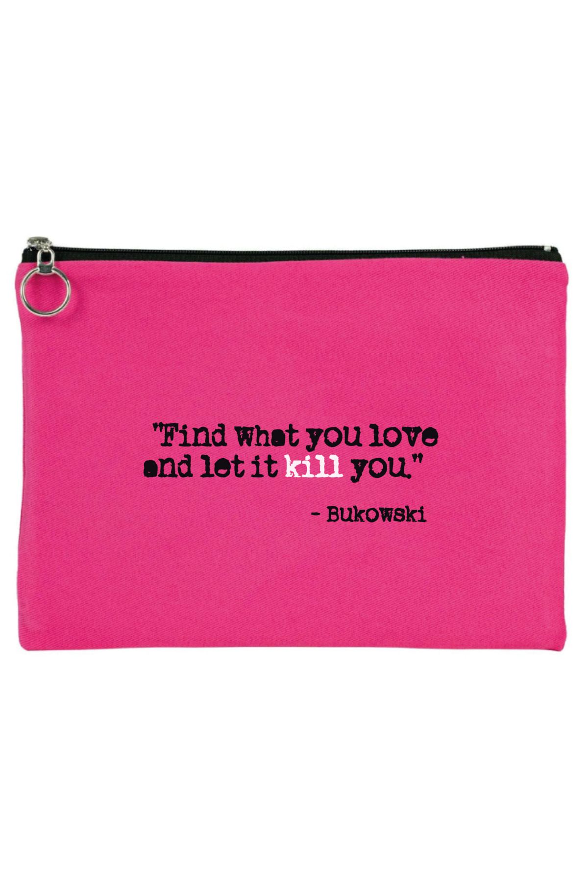 OFİSEHEDİYE WHITE QUOTES GABARDİN TABLET ÇANTASI - CLUTCH 21X30 CM ASTARLI WHAT YOU LOVE