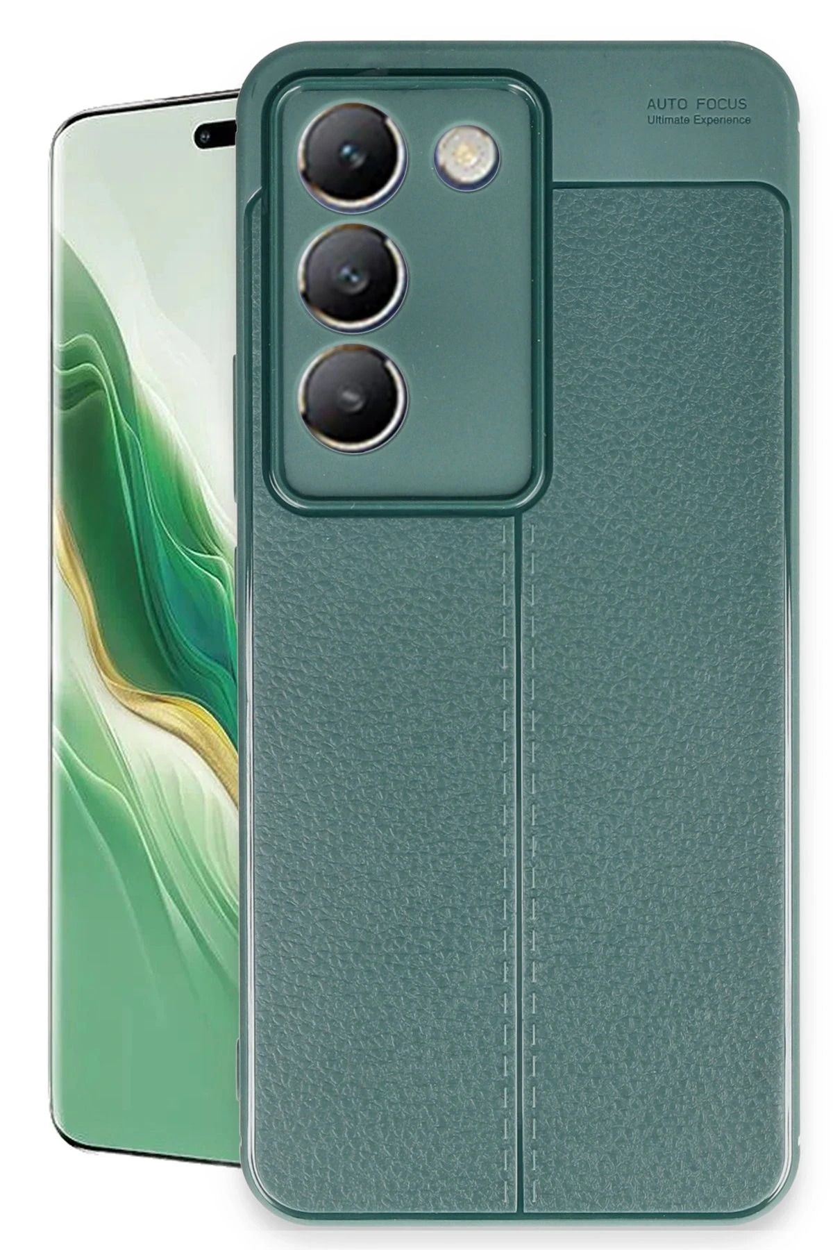 NewFace Vivo V30 Lite 4G Kılıf Auto Focus Kapak - Koyu Yeşil HNZRN