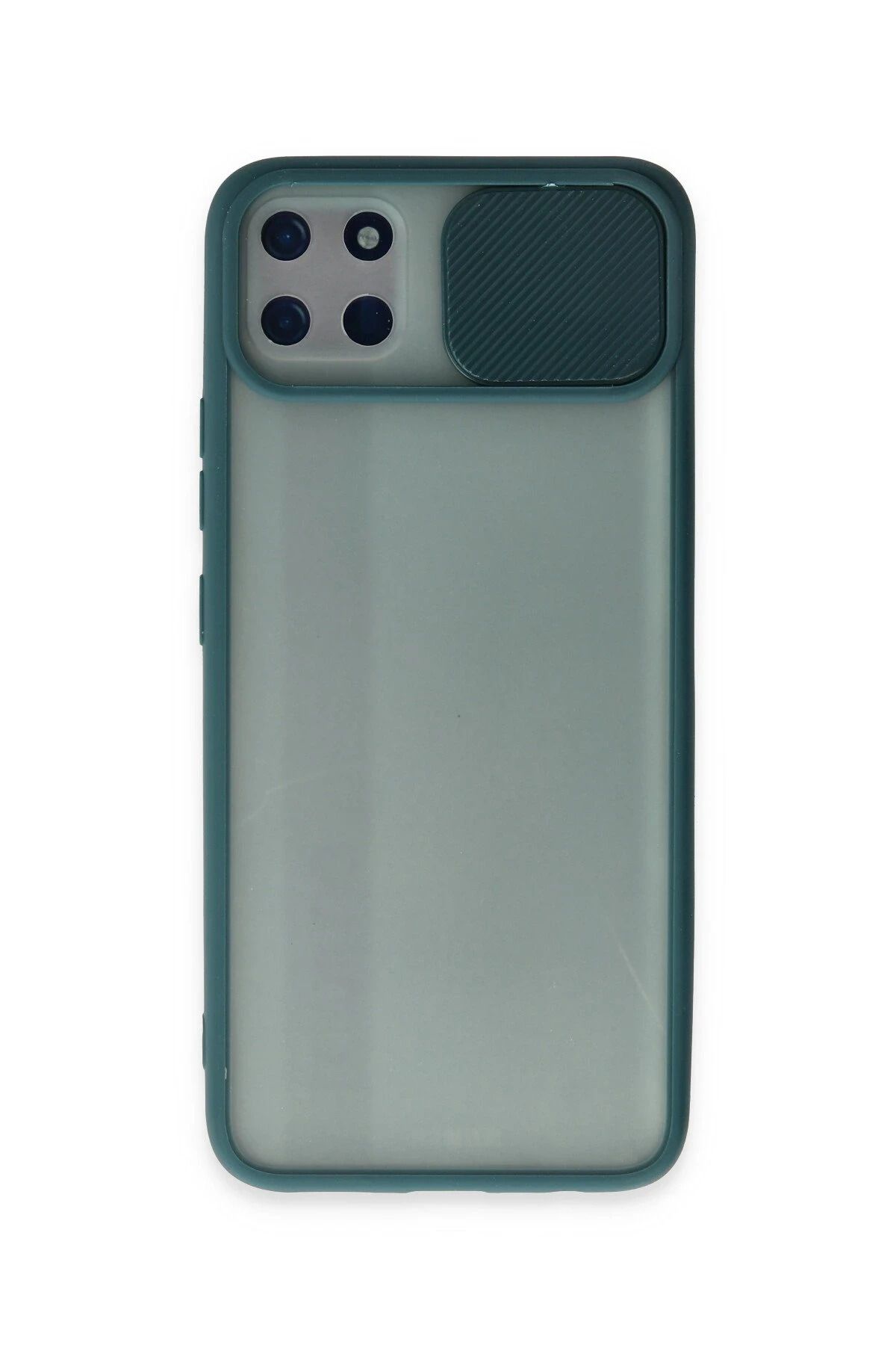 NewFace Realme C11 Kılıf Palm Buzlu Kamera Sürgülü Silikon - Yeşil FERRG