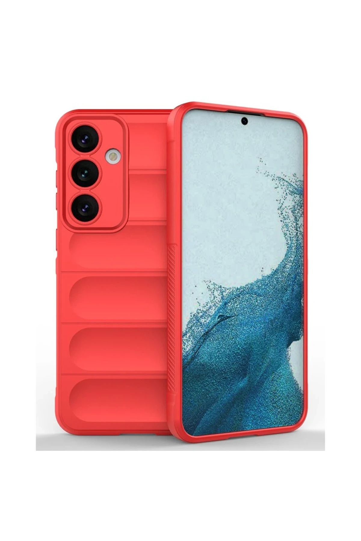 NewFace Samsung Galaxy S24 FE Kılıf Optimum Silikon - Kırmızı BSTMY