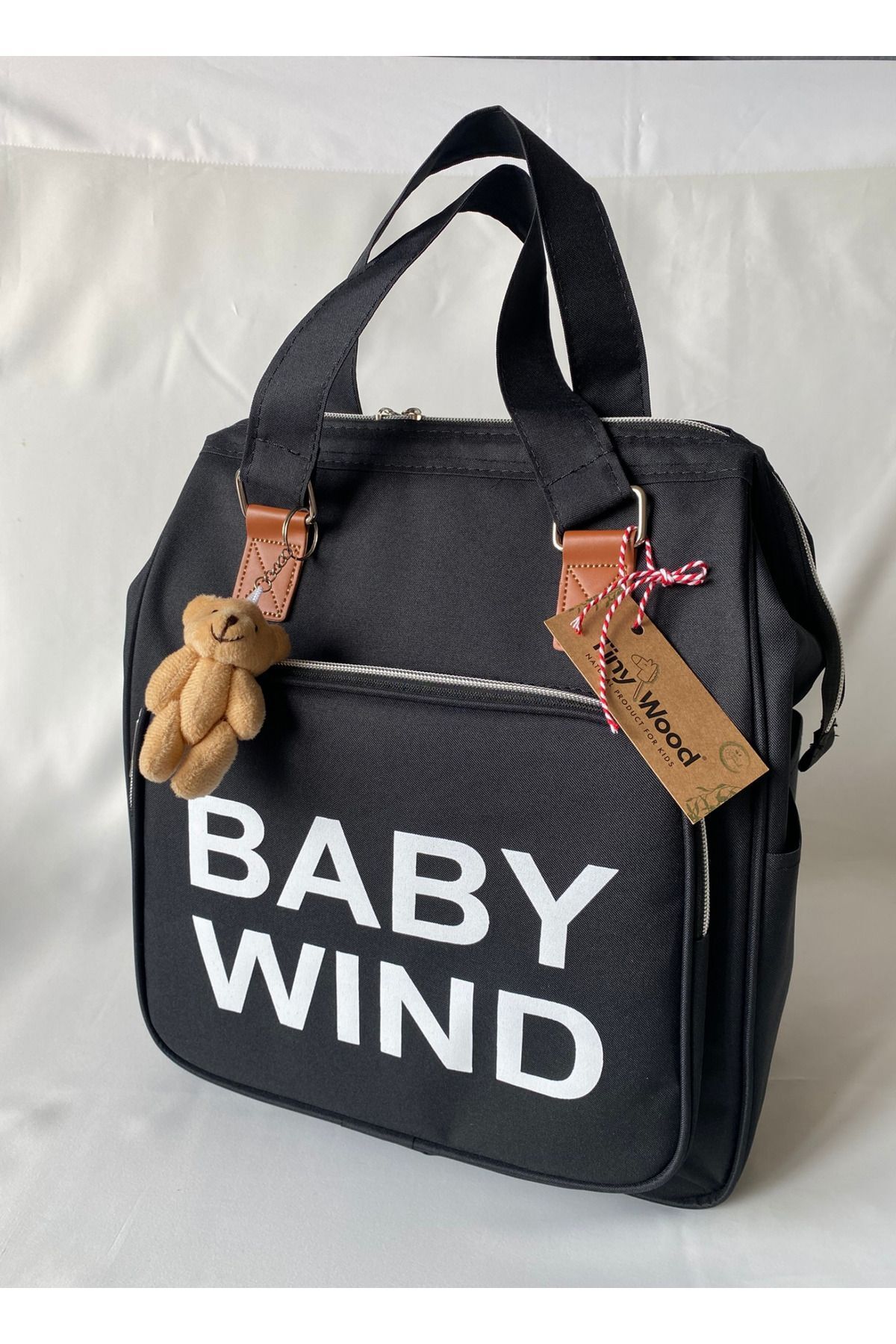 tiny wood Baby Wind Anne Bebek Bakım Çantası | Termoslu, Çok Gözlü, Sıvı Geçirmez Sırt ve El Çantası