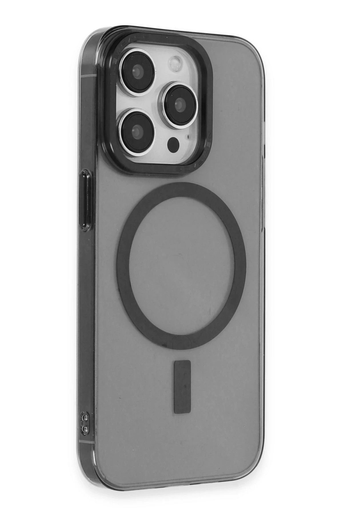 NewFace iPhone 14 Pro Kılıf Anka PC Magneticsafe Sert Metal Kapak - Siyah HNZRN