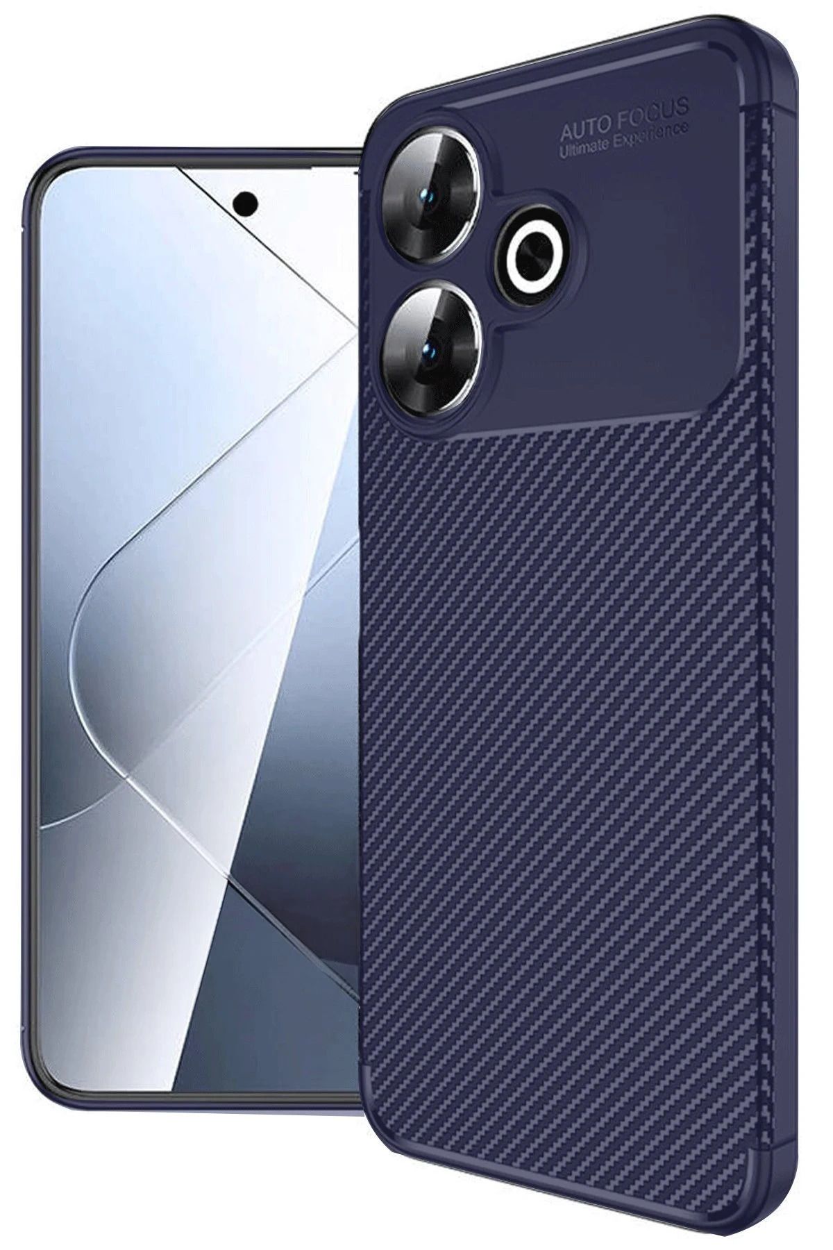 NewFace Xiaomi Redmi 13 4G Kılıf Auto Focus Karbon Kapak - Lacivert JOJUA