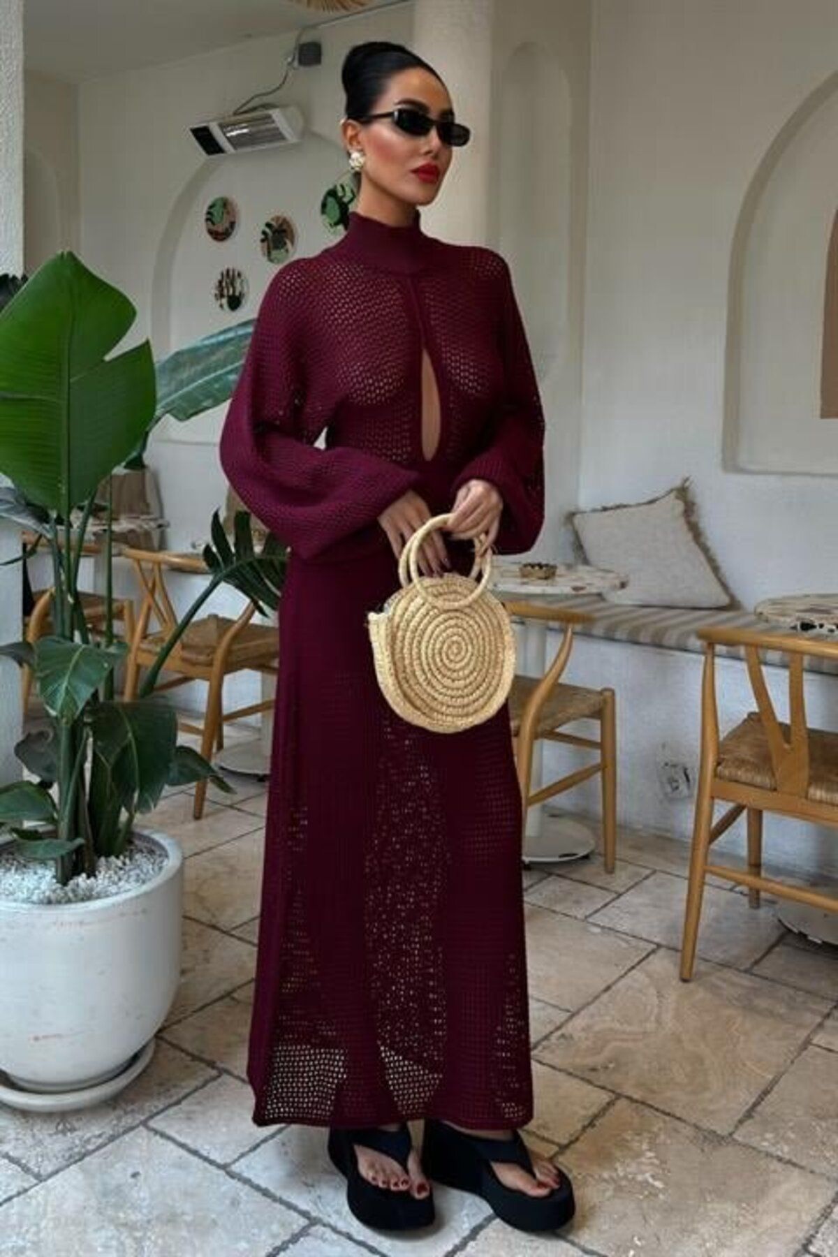 velmorafashion Ajurlu Triko Elbise 2854