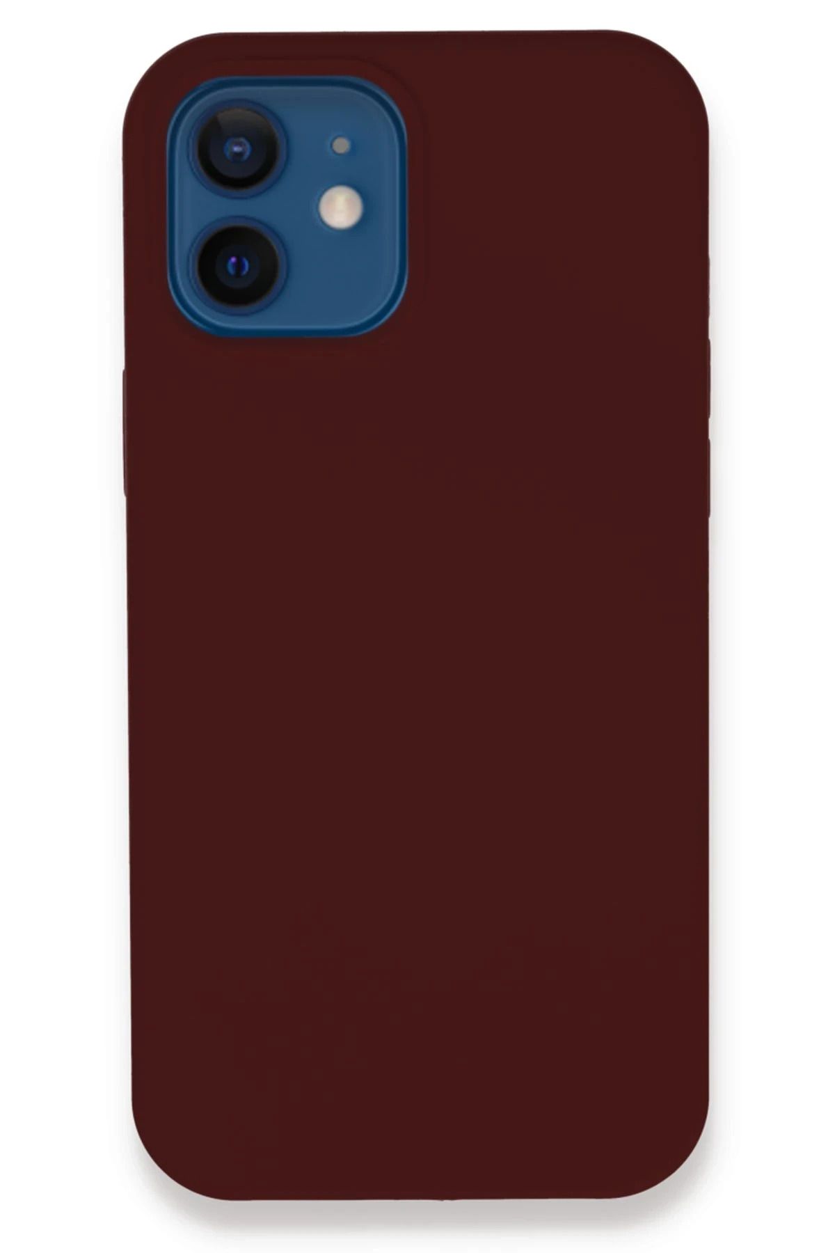 NewFace iPhone 12 Kılıf Lansman Legant Silikon - Bordo HNZRN