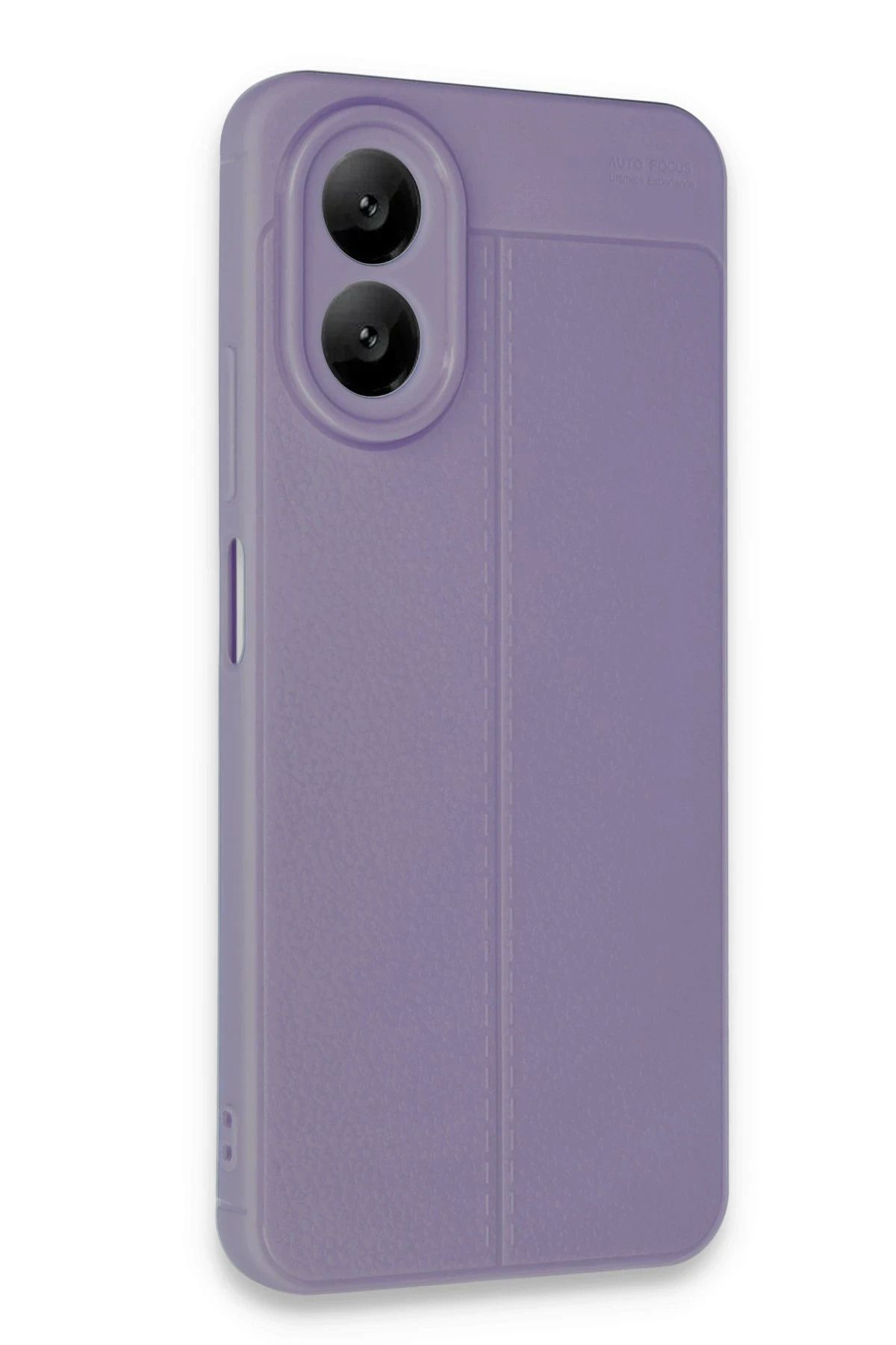 cepmoda Oppo A38 - Deri Görünüm Silikon Kılıf/Kapak - Kamera Bölümü Korumalı Esnek - LİLA