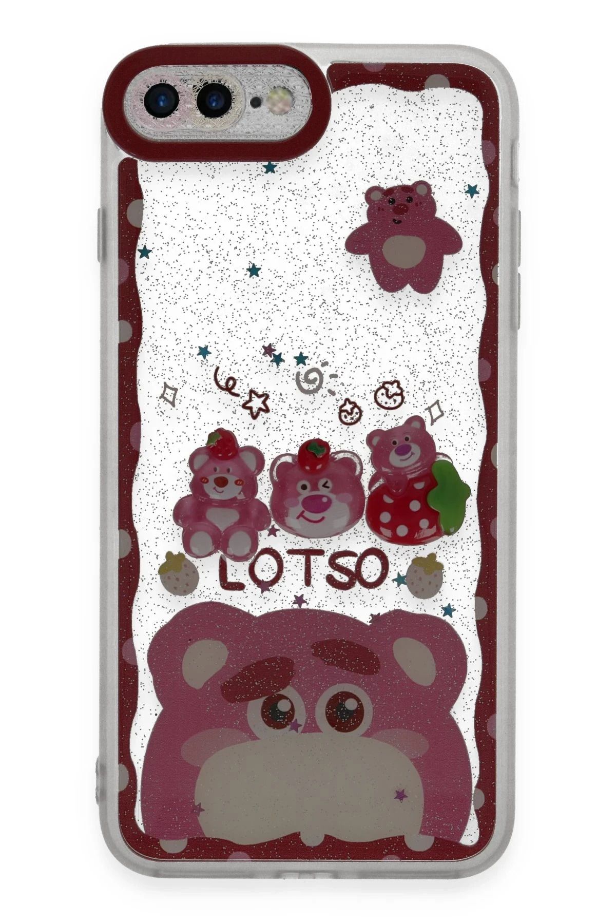 NewFace iPhone 7 Plus Kılıf Sweet Desenli Silikon Kapak - Pembe BSTMY