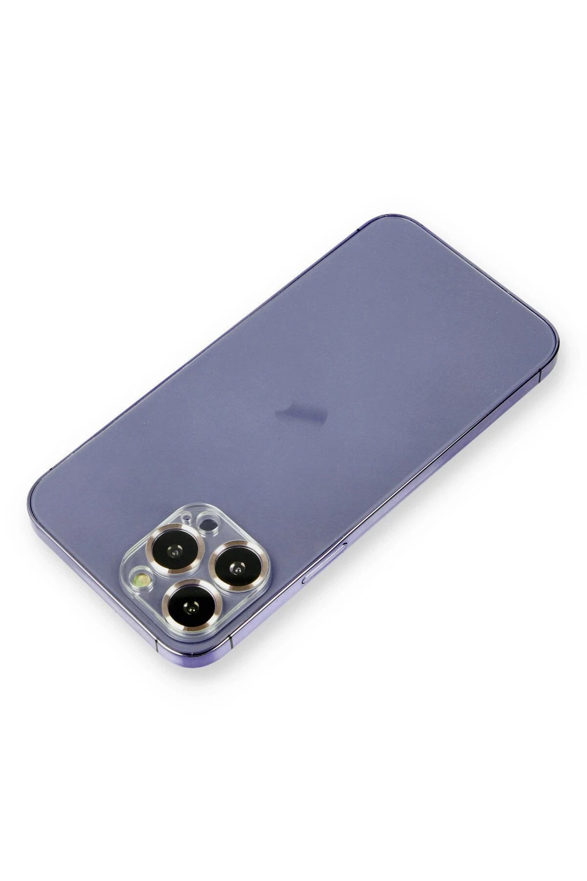 NewFace iPhone 12 Pro Uyumlu Metal Kamera Lens Koruma Cam - Gold DRSTR