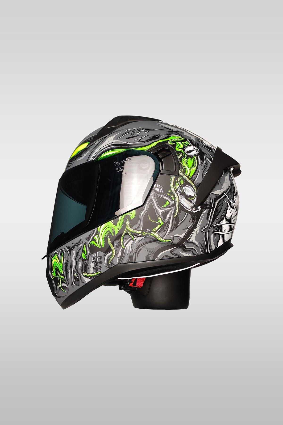 MTS M-801 Motosiklet Kaskı Zombies White - Fiyatı, Yorumları