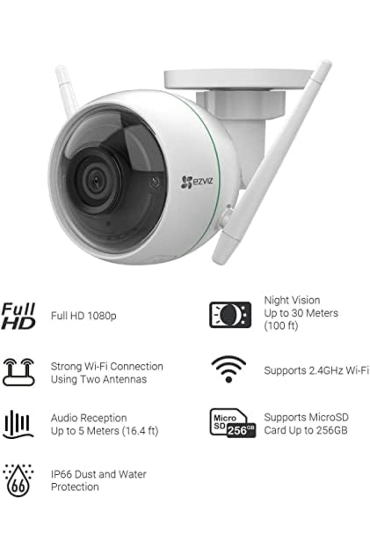 EZVIZ-Outdoor Security Camera C3WN with 1080p, Weather Resistant, Smart Motion Detection, WiFi Suppo 2