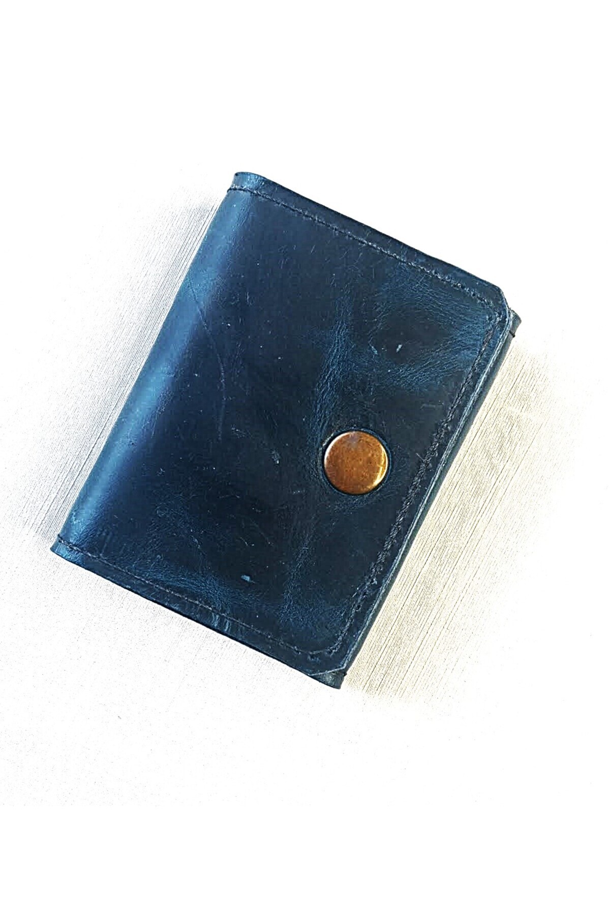 FEHANDEN COLLECTİON-Genuine Leather, Foldable, Navy Blue Card Holder 3