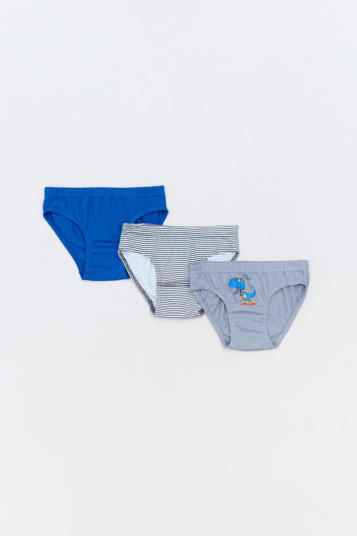 Fulla Moda-Dinosaur Printed 3-Piece Boy's Slip Panties 1