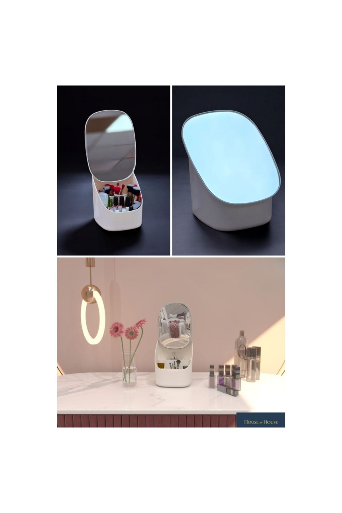 Piev House By House Aynalı Kanguru Kozmetik Düzenleyici Organizer