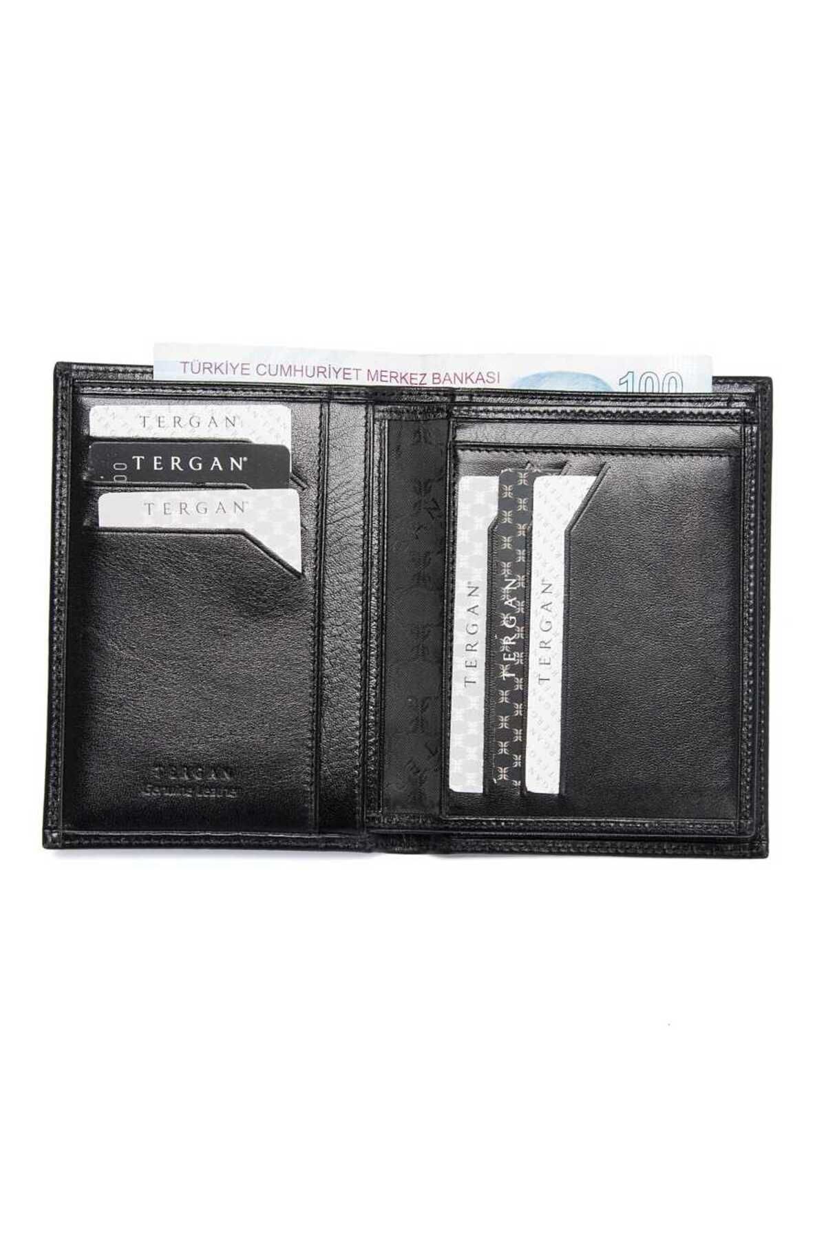 Tergan-Black Genuine Leather Men's Wallet - S1Ce 00001108 -B06 2