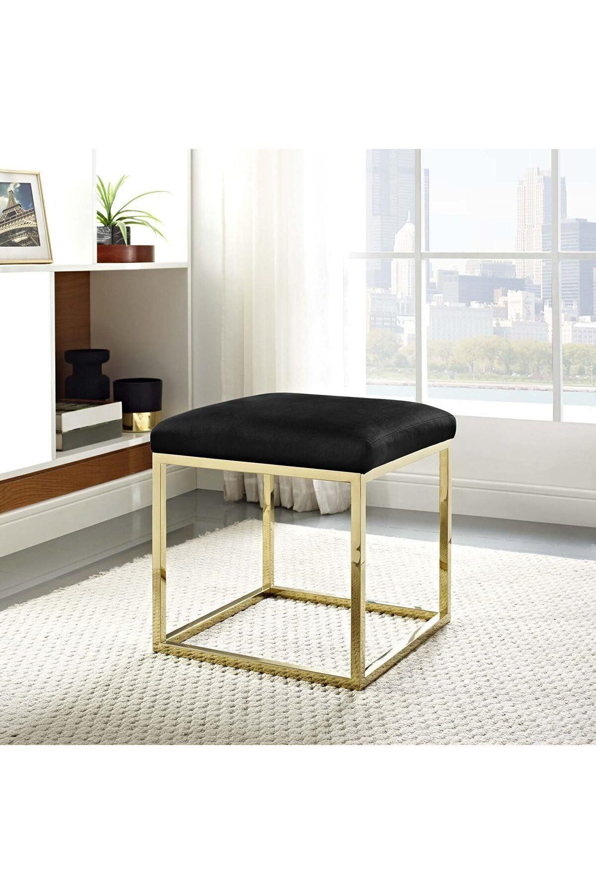 woodaria Chic Mini Metal Ayaklı Puf 40x40 cm