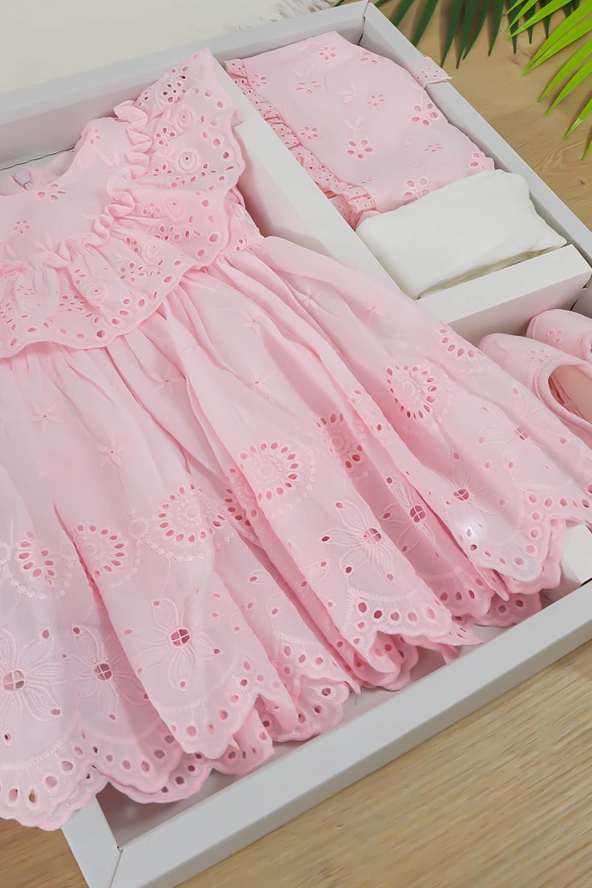 Sitilin Kız Bebek Pembe Mevlüt Elbisesi Gelinlik Fransız Dantelli Mevlit Takımı Bebek Mevlütlük Seti STL6983 fotoğrafı 5 (önizleme)