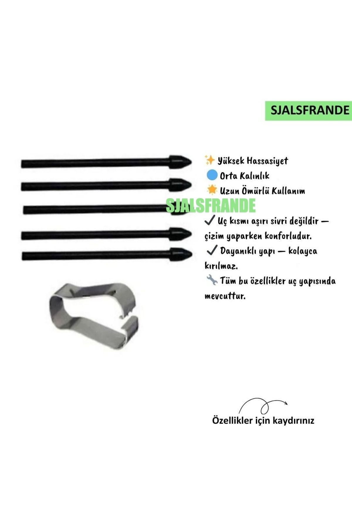 Sjâlsfrânde Samsung Kalem Ucu S6/S6 Lite/S7/S7 FE/S8/S9/S9 FE/S9 Plus Kalem Ucu + Termal Kağıt (5 Adet)