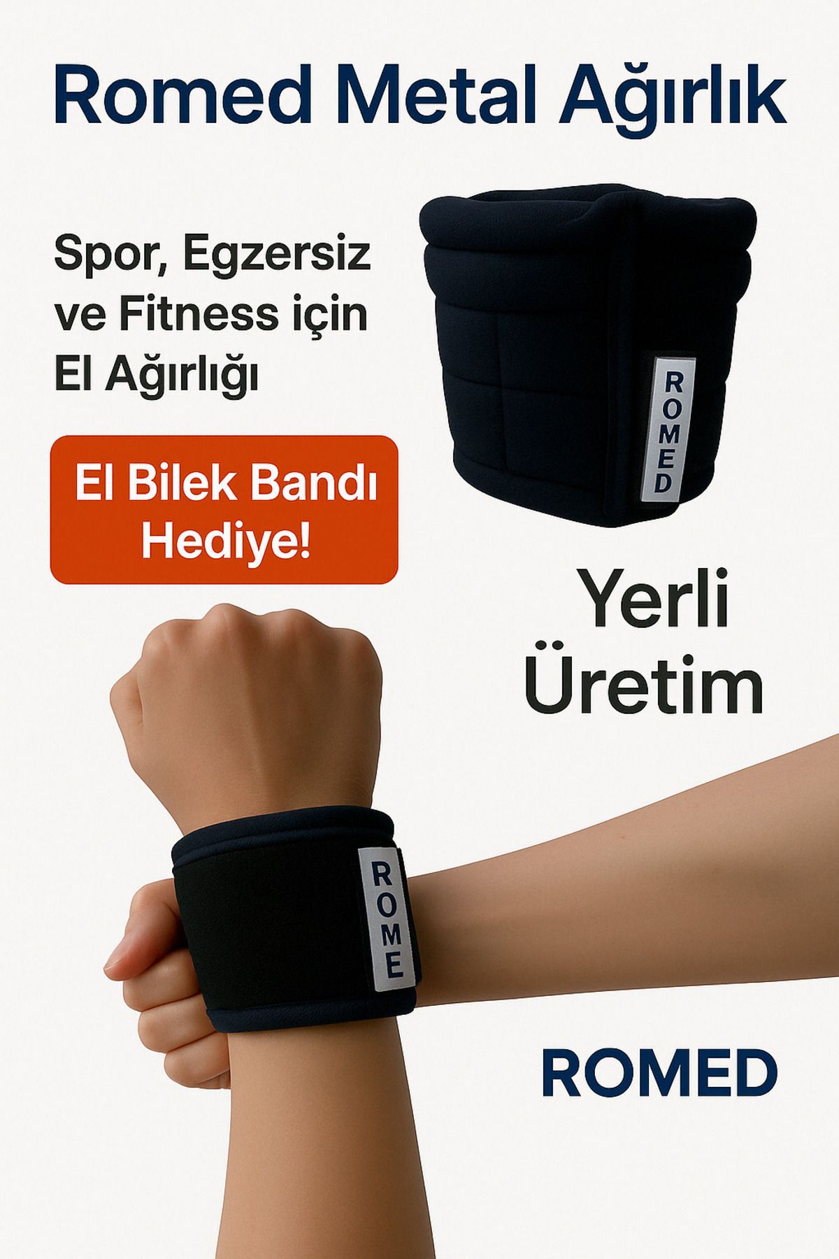 Romed-Metal (Lead) Weight 2 kg Hand Wrist Band Gift 2