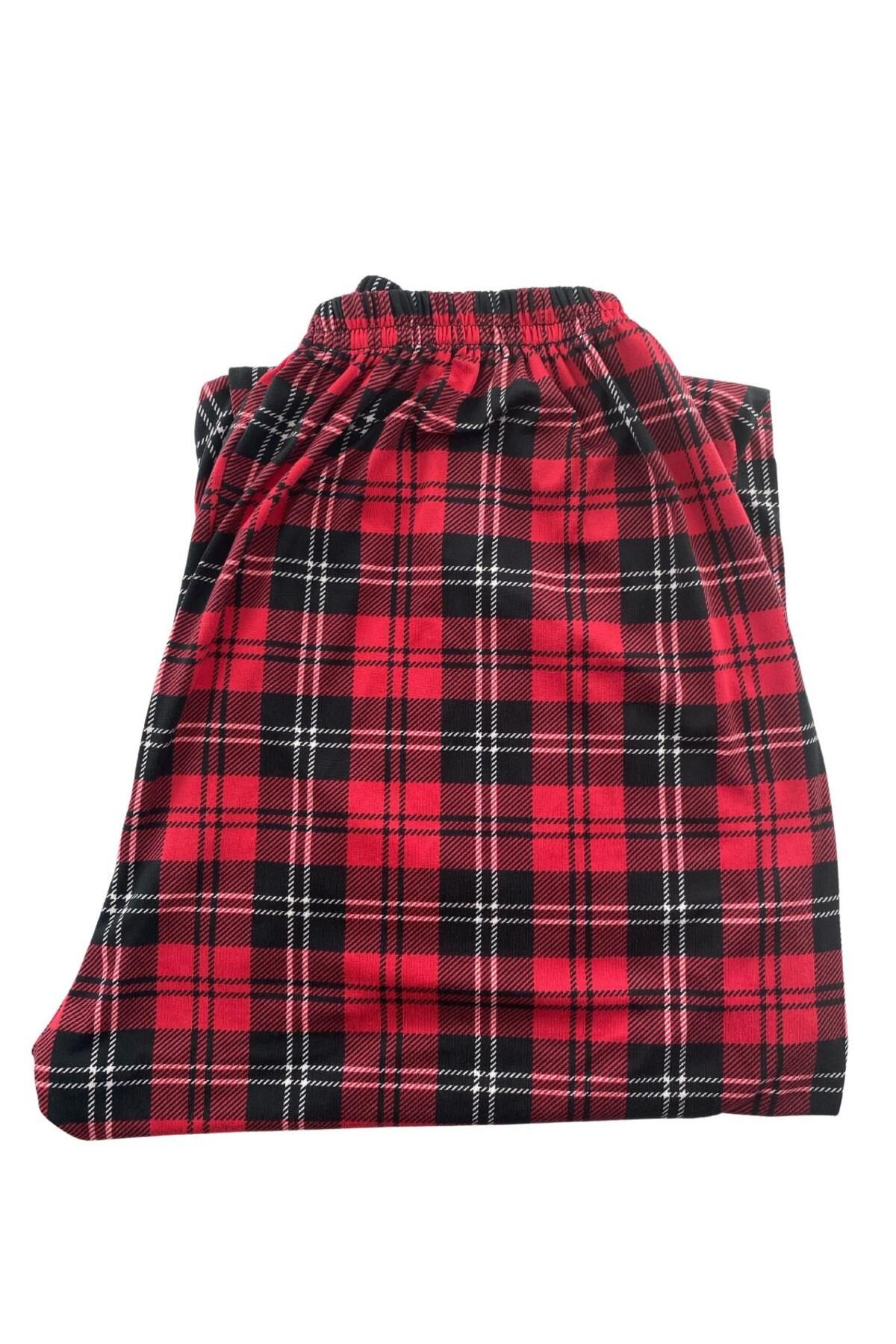 DoDe Flora Kadın Ekose Desenli Siyah Pijama Altı Milan -003