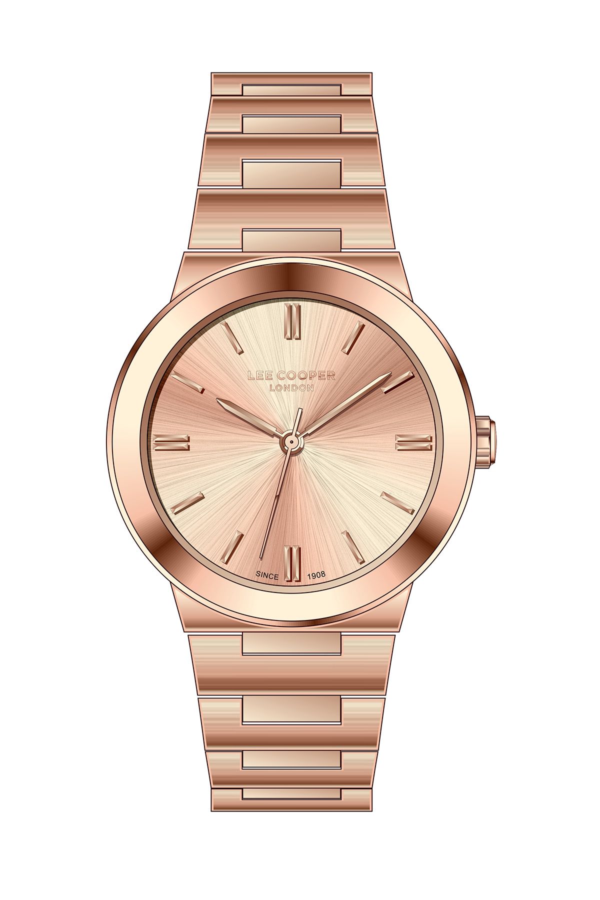 Lee Cooper Orijinal Lee Cooper Full Rose Gold Kasa Kordon Kadran Çelik Kadın Kol Saati