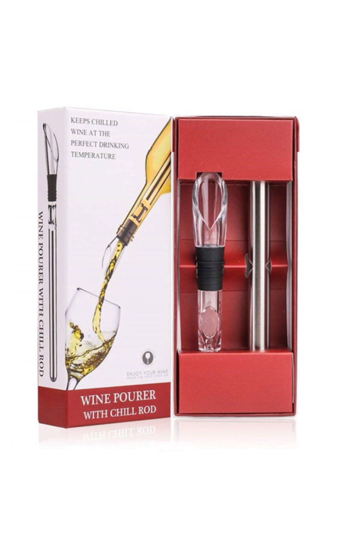 OEM-3-in-1 wine cooler with dripper and aerator, elegant drainage, maintains ideal temperature 5