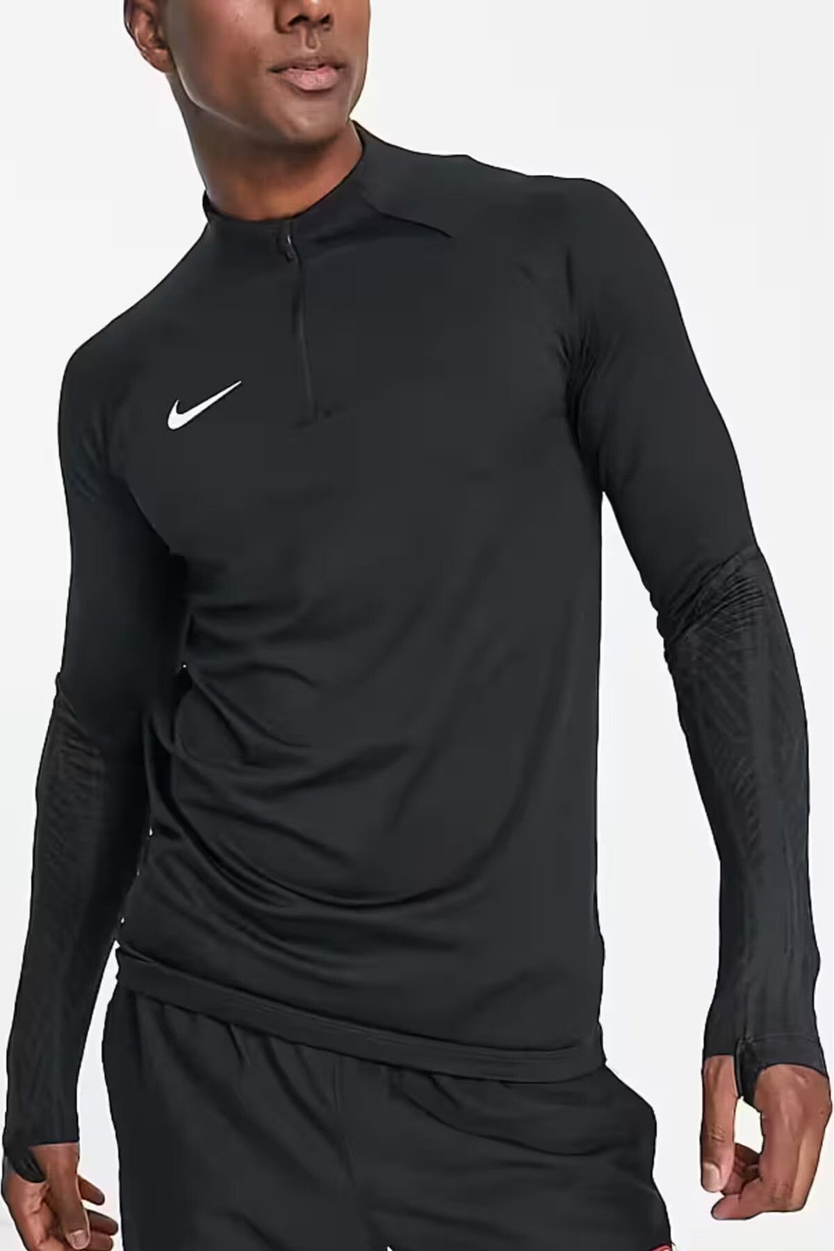 Nike Dri-Fit Strike Dar Kesim Erkek Siyah Antrenman Üstü