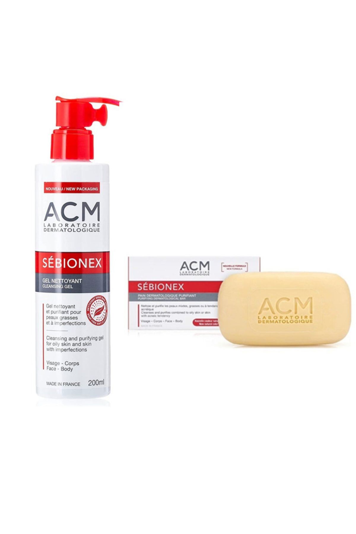 ACM-Oily Skin Cleansing Set Gel 200ml + Soap 100g for deep cleansing and reducing shine 1