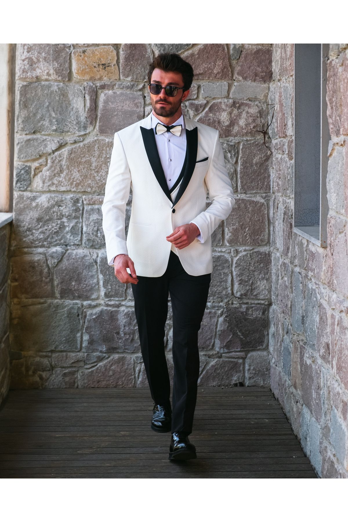 SERKAN SEVİNÇ SLİM FİT ERKEK KIRLANGIÇ YAKA GOFRE SMOKİN
