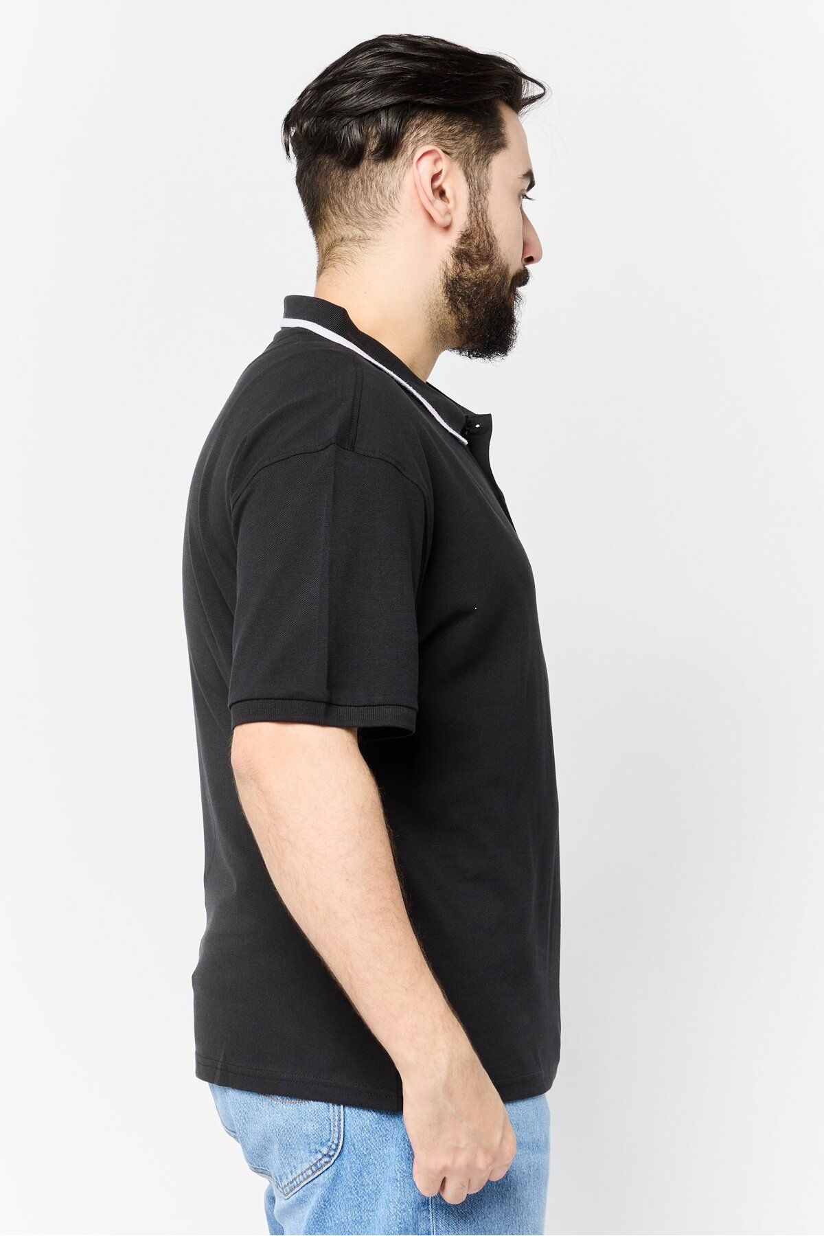 PAUL FRANK-Men Regular Fit Brand Logo Short Sleeves Polo Shirt, Black 3
