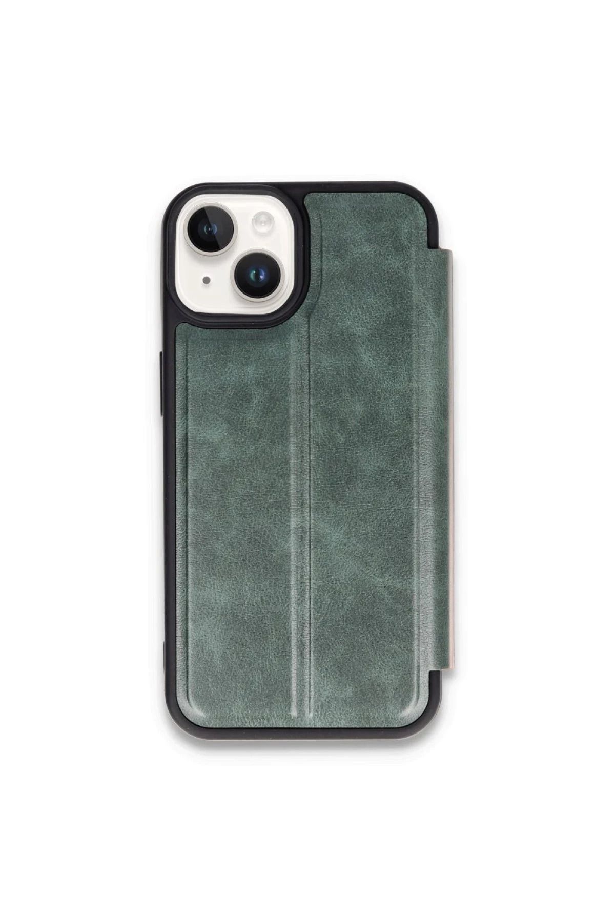 NewFace iPhone 15 Kılıf Flip Cover - Koyu Yeşil INSLM