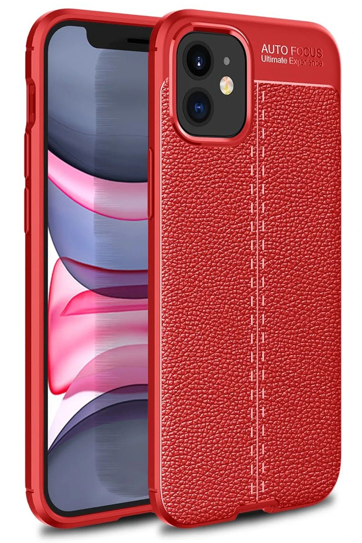 NewFace iPhone 12 Mini Kılıf Auto Focus Kapak - Kırmızı JOJUA