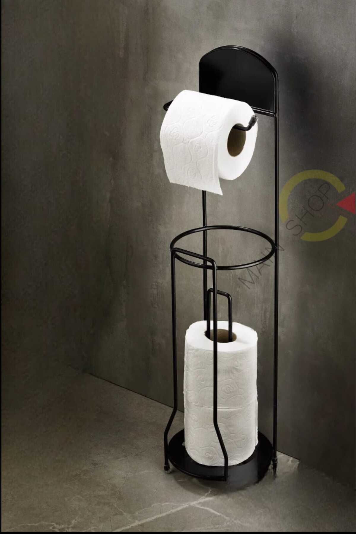 MAİN SHOP Kristal Ömür Boyu Paslanmaz Tuvalet Kağıtlığı Yuvarlak Ayaklı Wc Kağıtlı Yedek Kağıt Hazneli WC-01