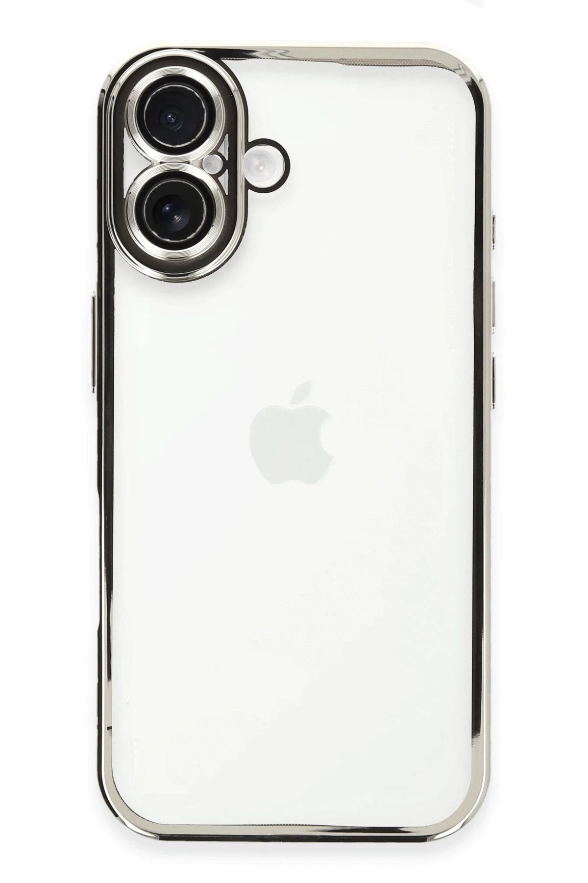 NewFace iPhone 16 Plus Kılıf Lensli Silikon - Gümüş YNSMR