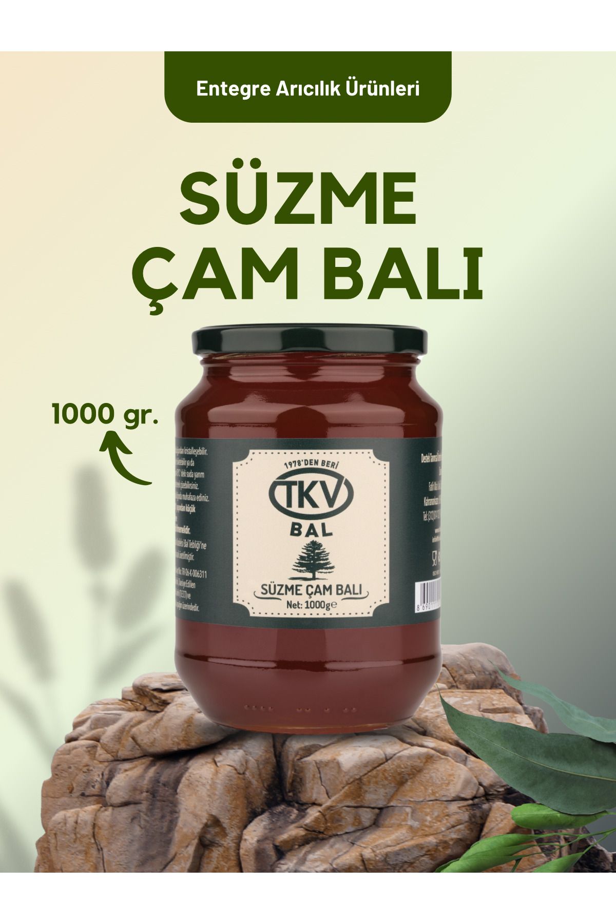 TKV Bal Süzme Çam Balı (1000gr)
