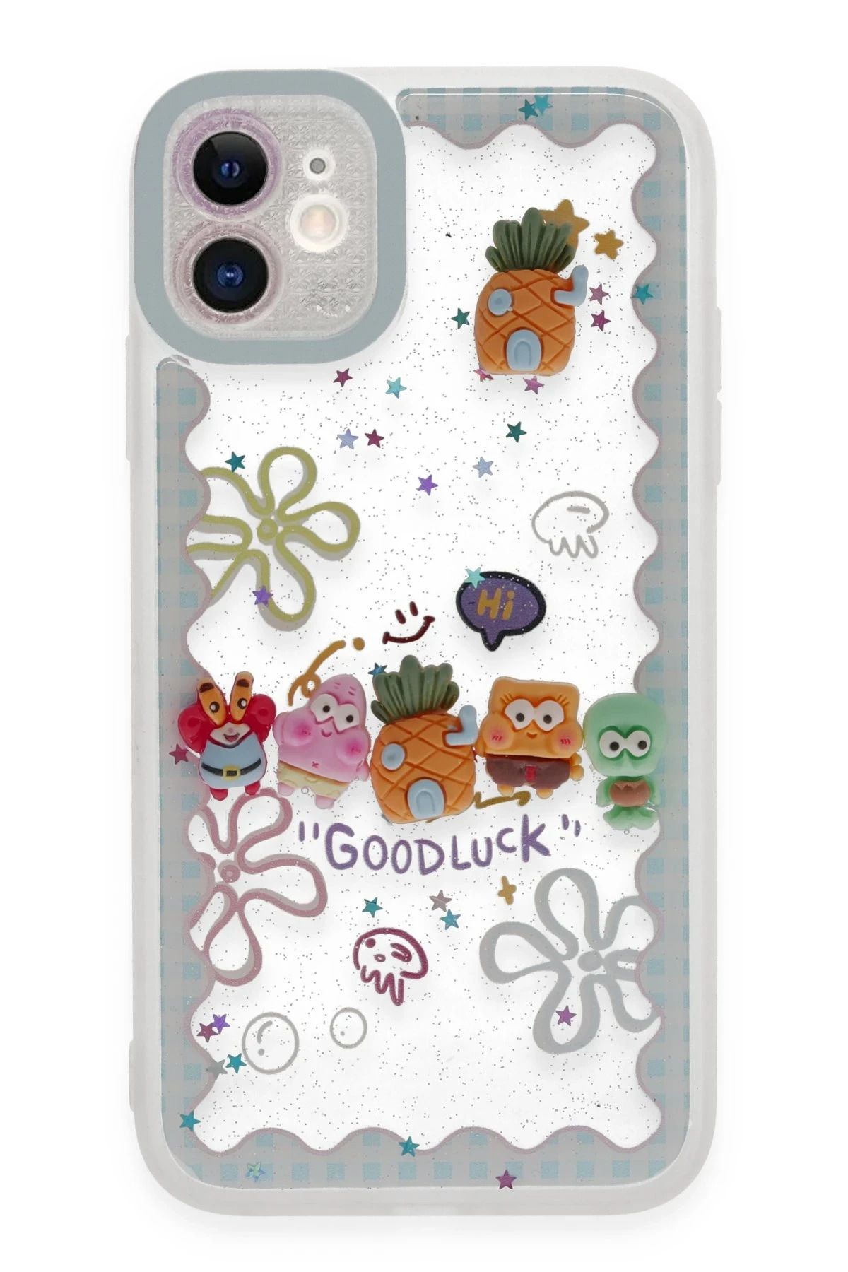 NewFace iPhone 11 Kılıf Sweet Desenli Silikon Kapak - Açık Mavi FERRG