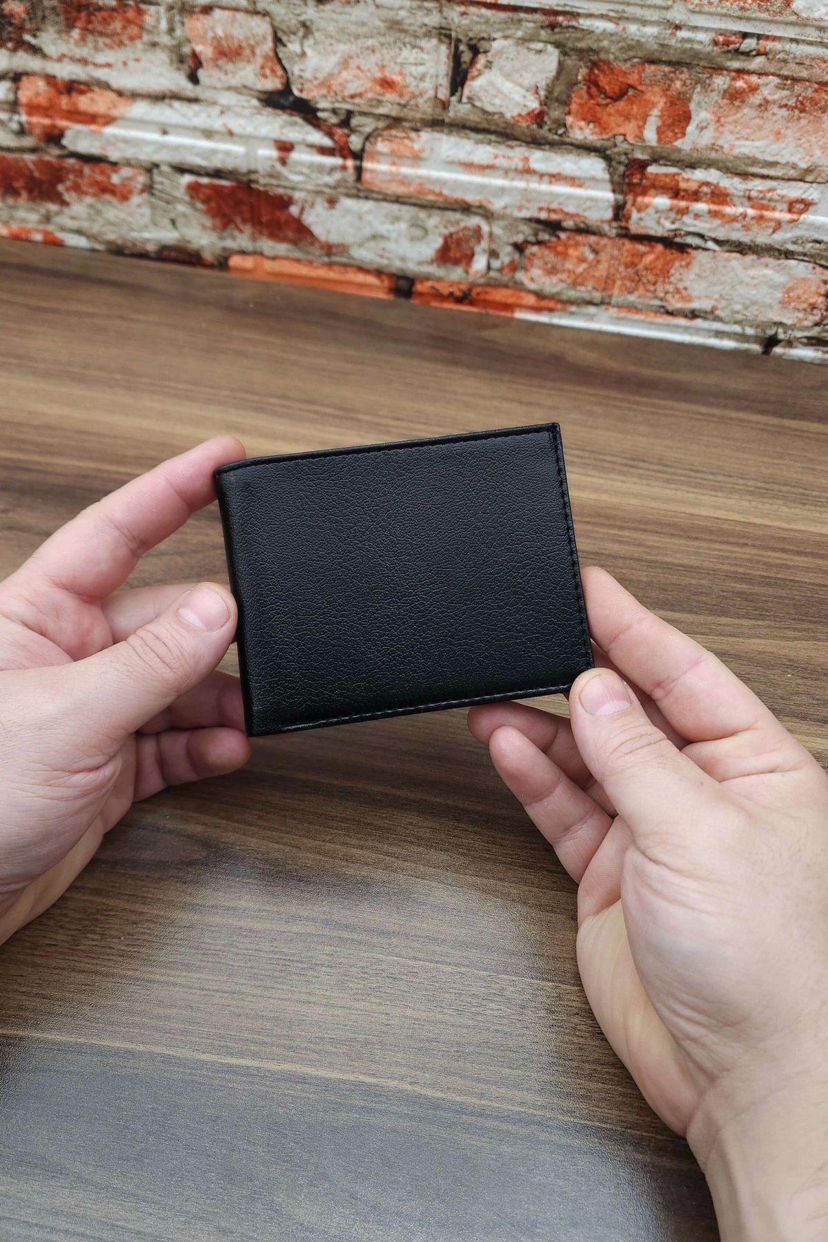 کیف پول مردانه نمونه کارها چرمی زیبا کلاسیک 10 دارنده کارت اعتباری سیاه VANİLLA COLLECTİON