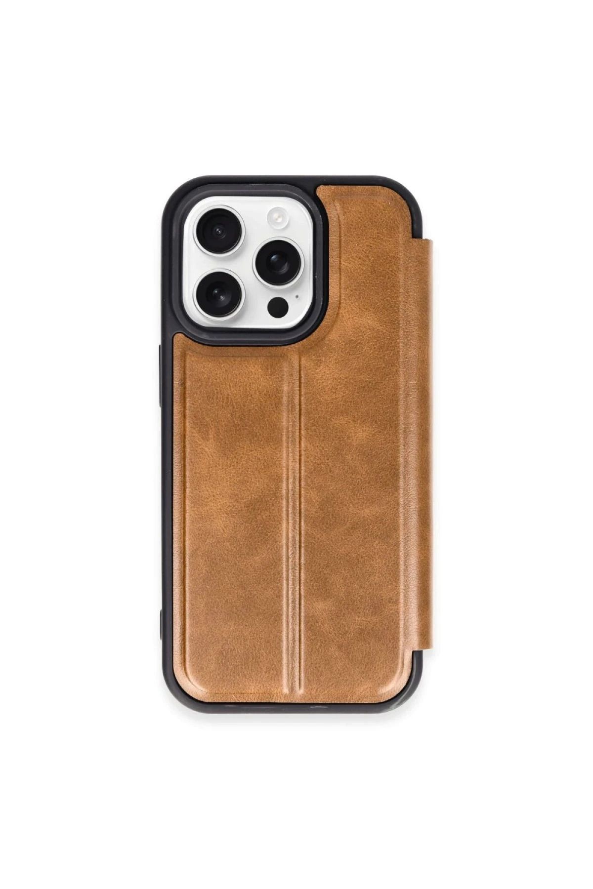 NewFace iPhone 15 Pro Max Kılıf Flip Cover - Taba INSLM
