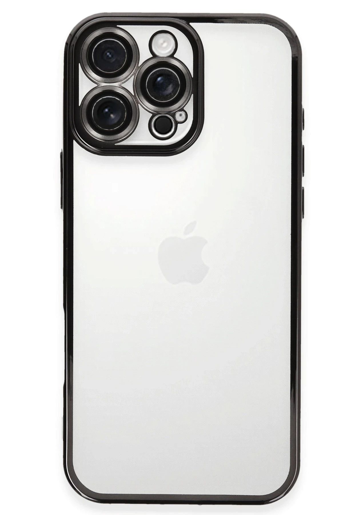 NewFace iPhone 16 Pro Max Kılıf Lensli Silikon - Siyah YNSMR