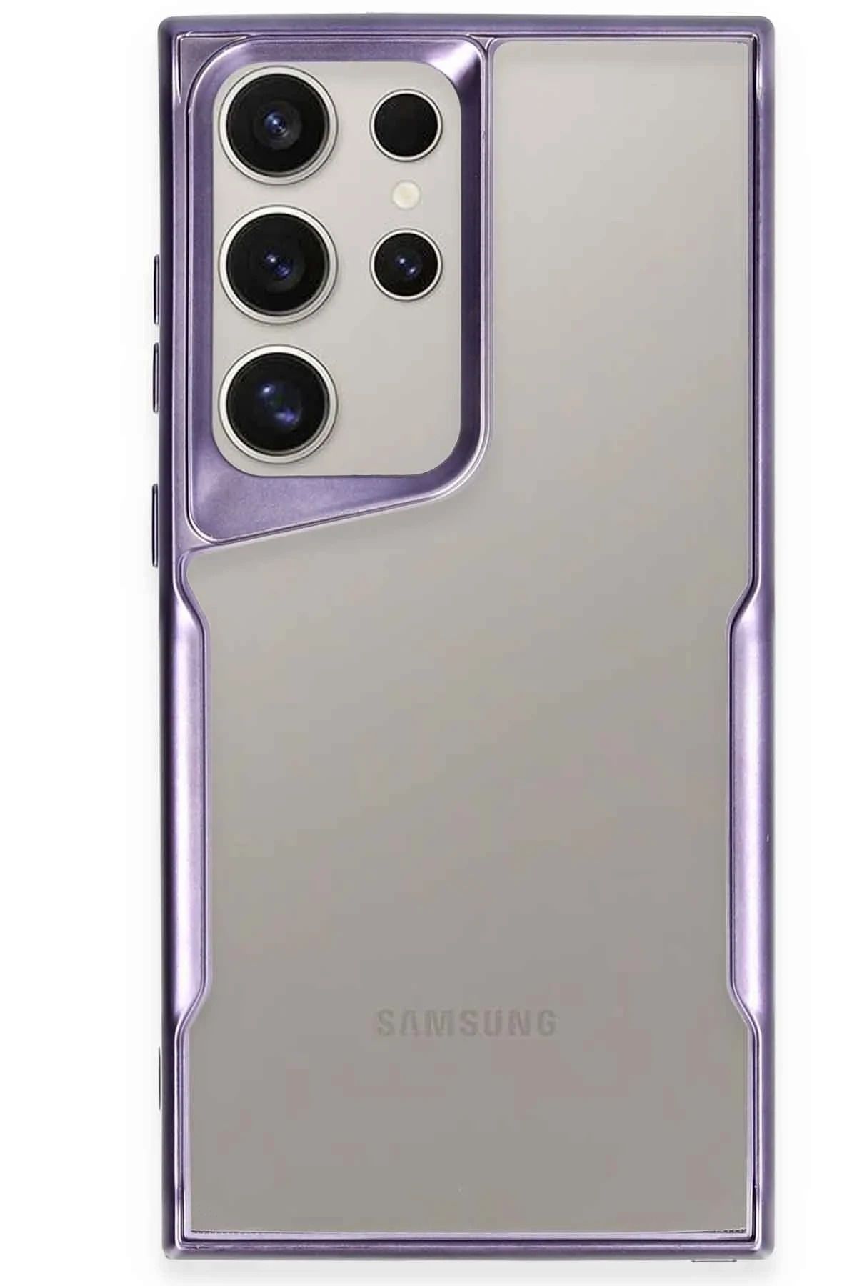 NewFace Samsung Galaxy S23 Ultra Kılıf Boyi Silikon Kapak - Derin Mor YNSMR