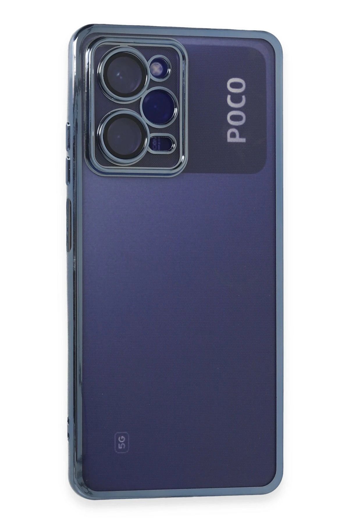 NewFace Xiaomi Poco X5 Pro 5G Kılıf Lensli Silikon - Açık Mavi JOJUA