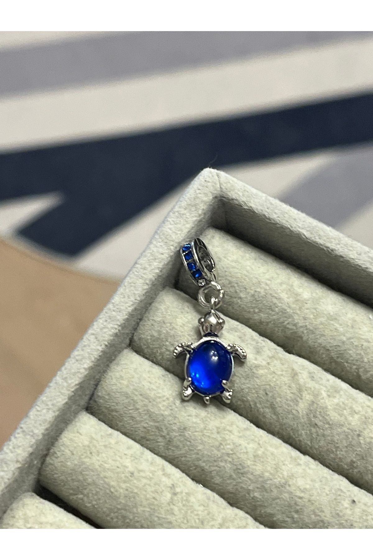 asaf Lacivert kaplumbağa charm |asafaccessory