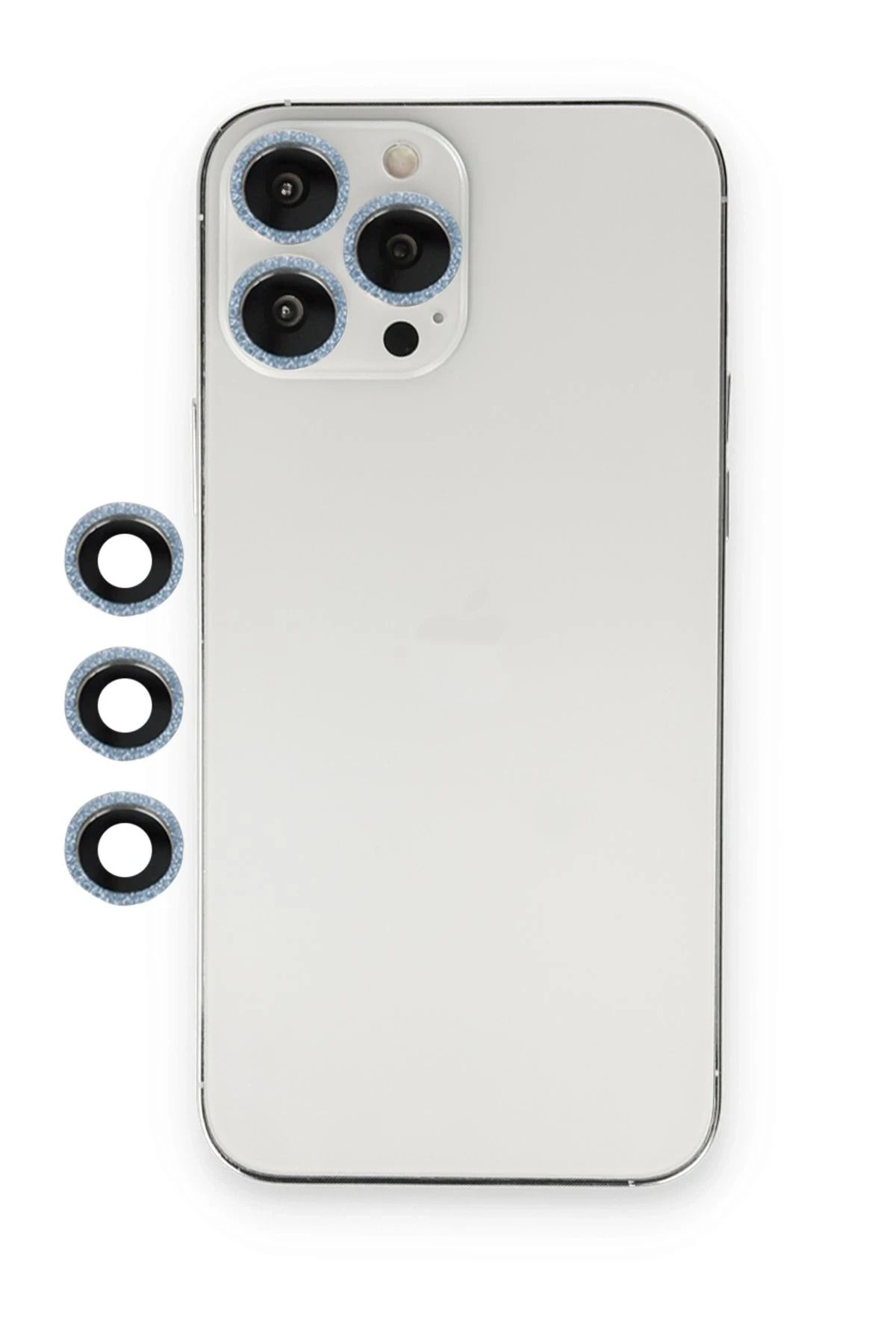 NewFace Uyumlu iPhone 13 Pro Max Shine Kamera Lens - Sierra Blue DRSTR