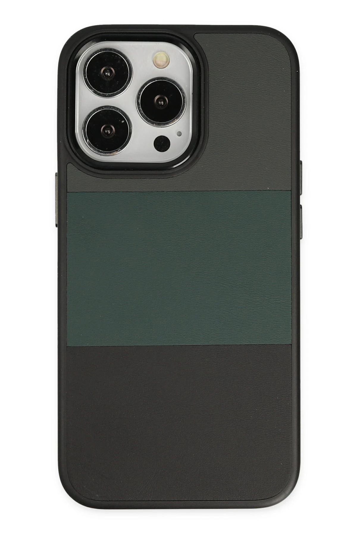 NewFace iPhone 14 Pro Max Kılıf King Kapak - Gri-Siyah HNZRN