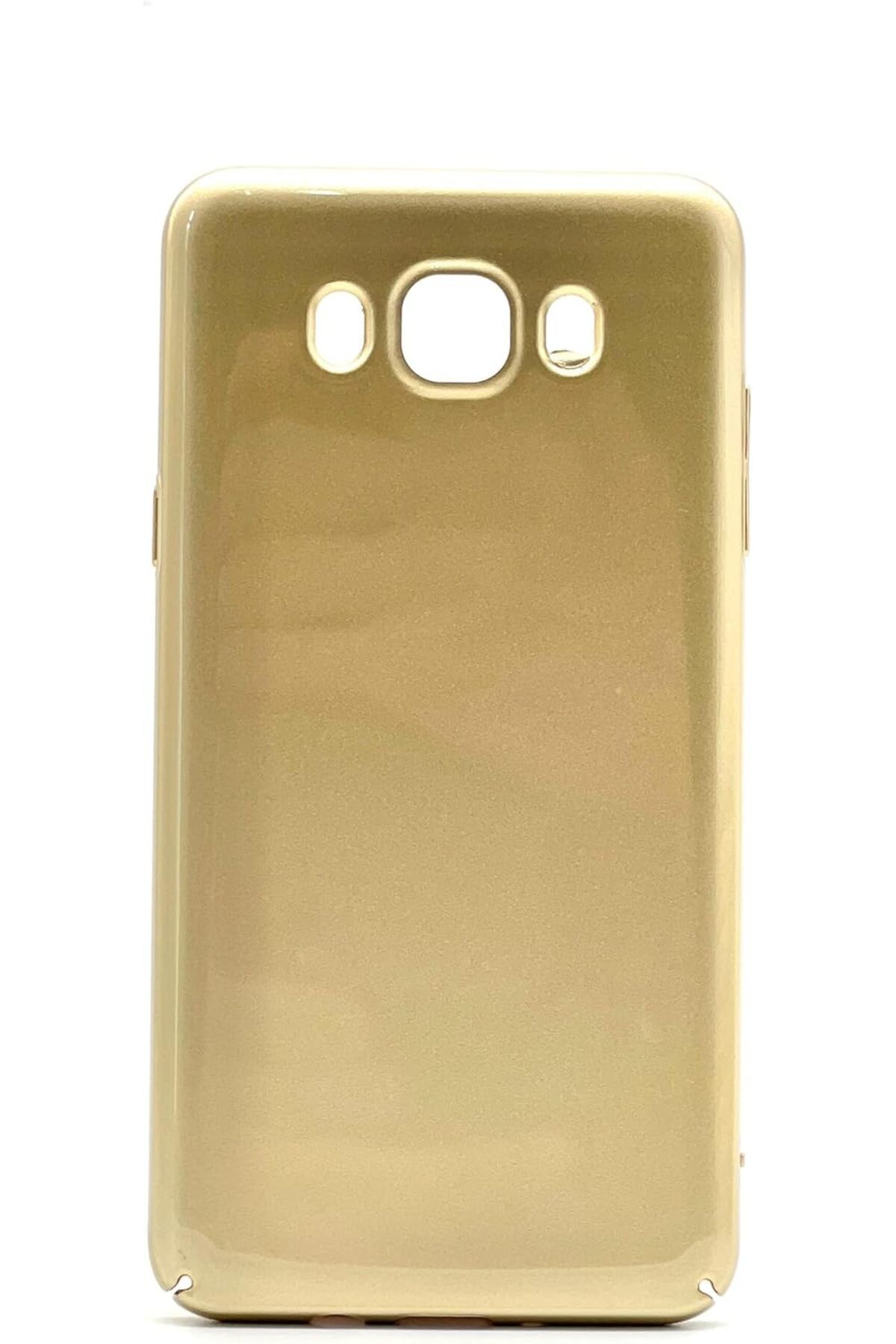 STOREMAX Rom Galaxy J7 2016 Uyumlu Sert Rubber Silikon Kılıf (Altın Rengi) Romshp 1067323