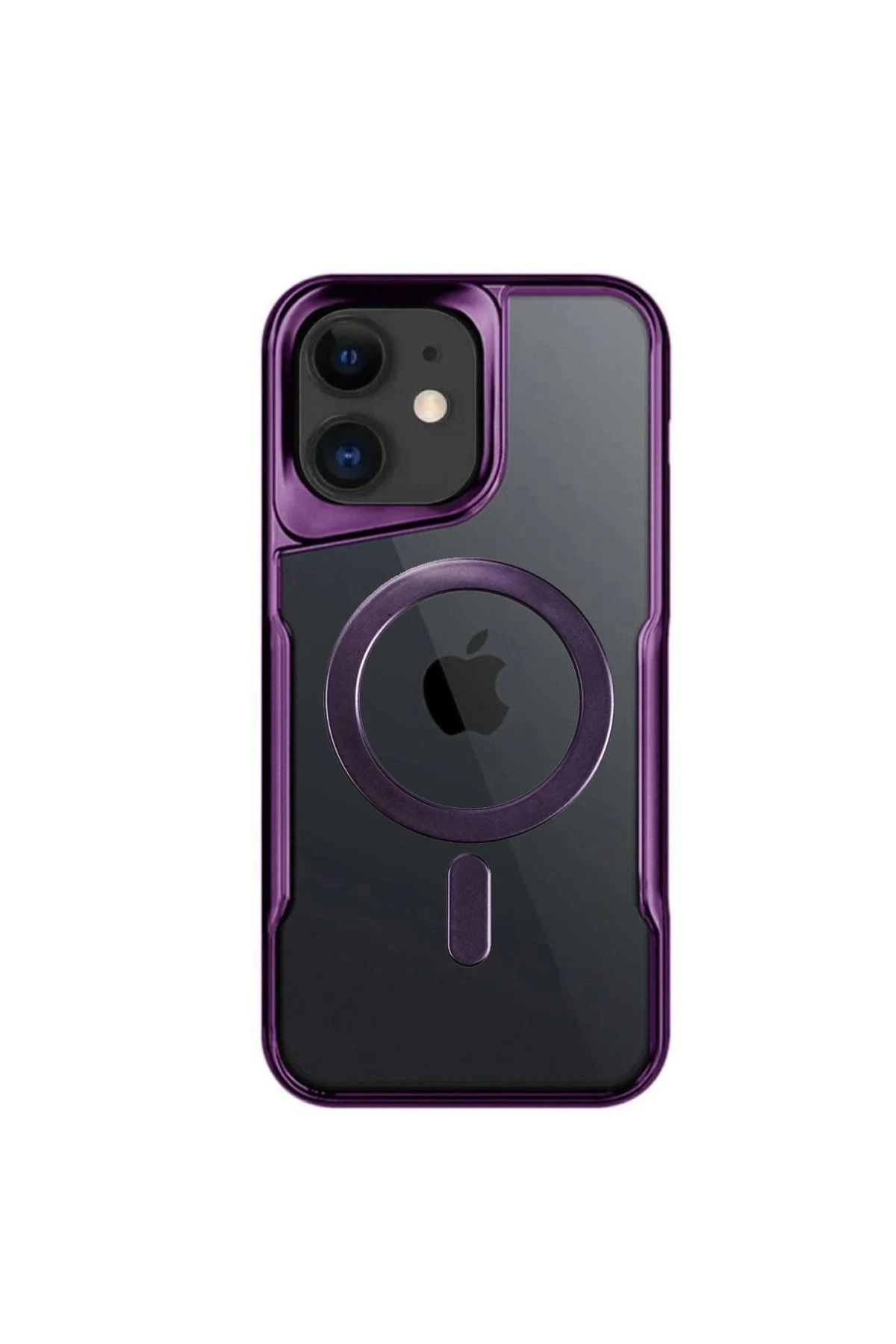 NewFace iPhone 11 Kılıf Boyi Magsafe Silikon Kapak - Derin Mor INSLM